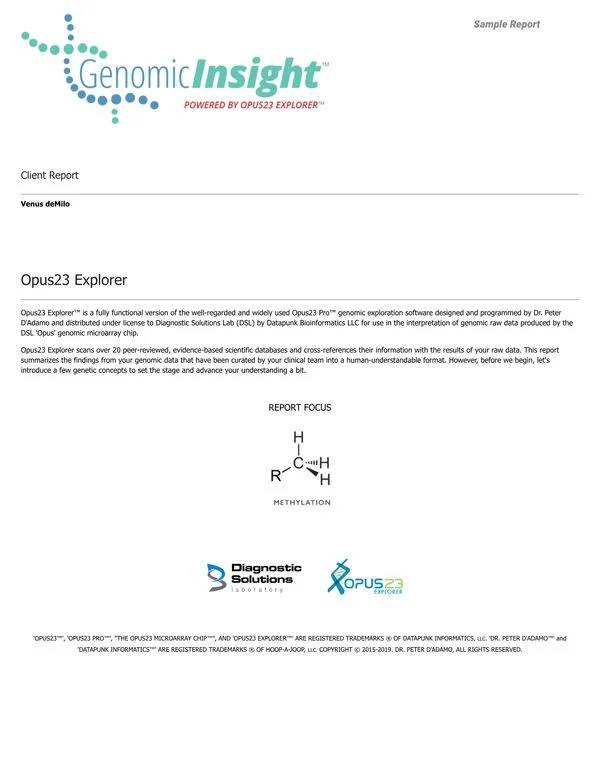 GenomicInsight Sample Report: Methylation GenomicInsight Sample Report: Methylation