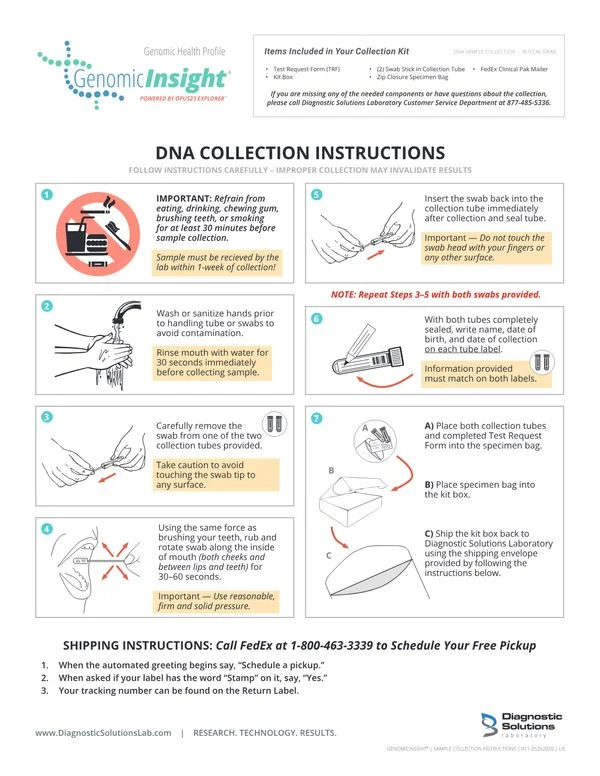 GenomicInsight Collection Instructions GenomicInsight Collection Instructions