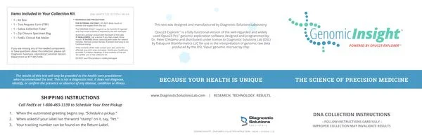 GenomicInsight Collection Instructions: Saliva GenomicInsight Collection Instructions: Saliva