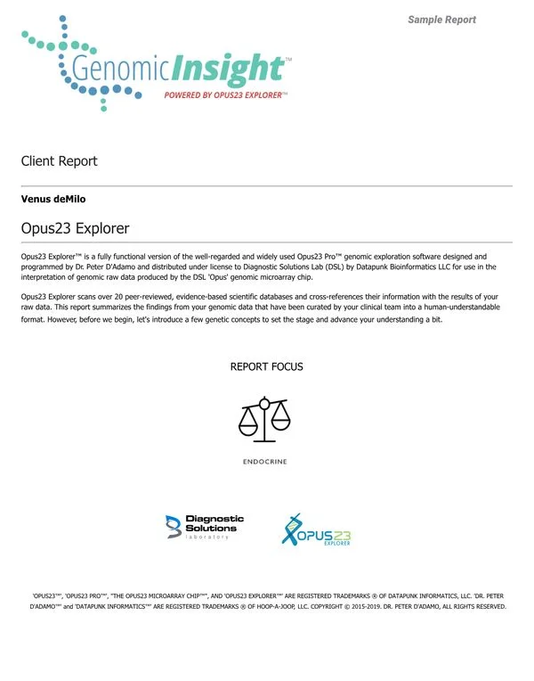 GenomicInsight Sample Report: Endocrine preview