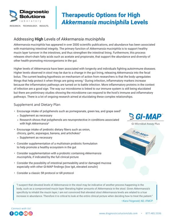 Therapeutic Options for High Akkermansia muciniphila Levels Therapeutic Options for High Akkermansia muciniphila Levels