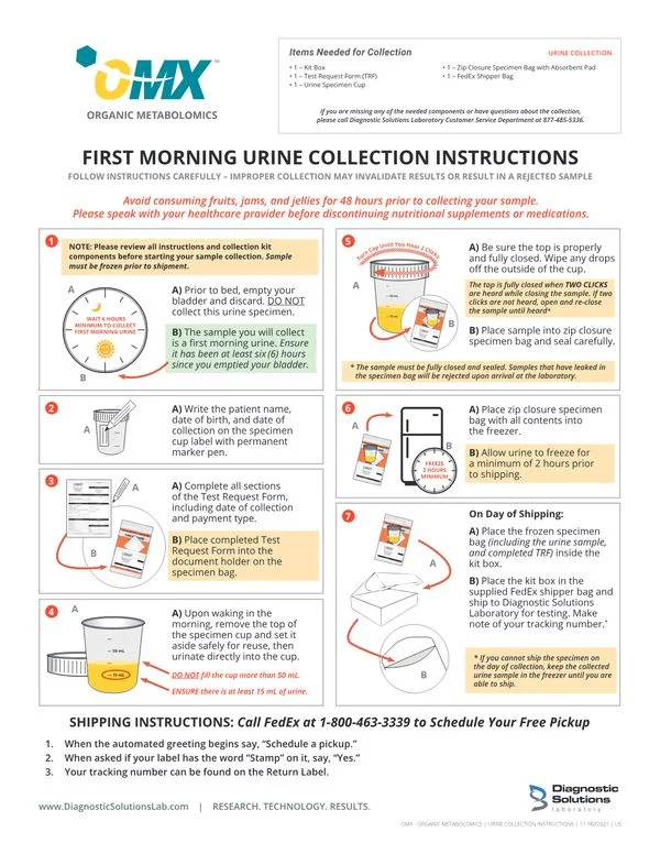 OMX Collection Instructions: Urine OMX Collection Instructions: Urine