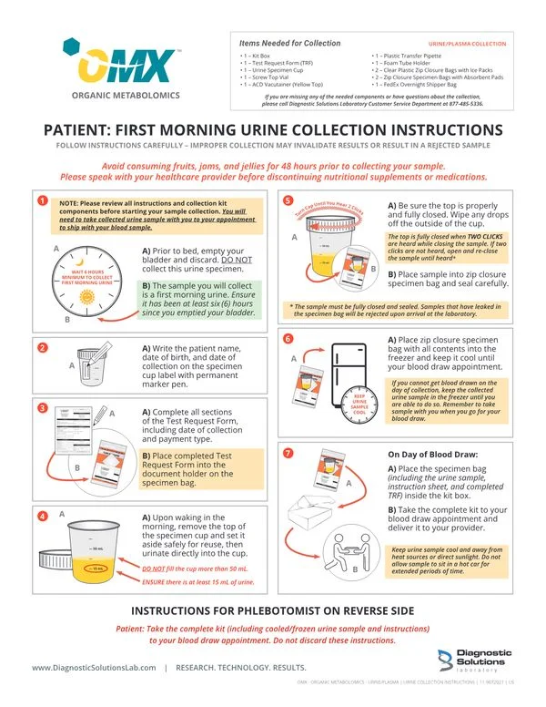 OMX Collection Instructions: Urine Plasma OMX Collection Instructions: Urine Plasma