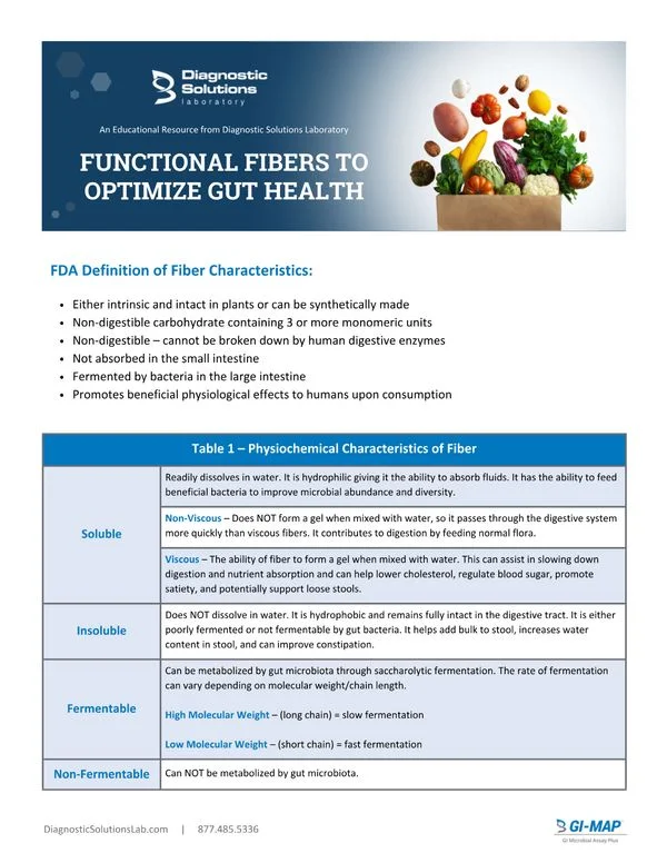 Functional Fibers to Optimize Gut Health Functional Fibers to Optimize Gut Health
