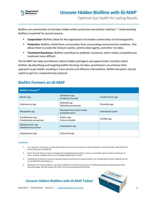 Uncover Hidden Biofilms with GI-MAP Uncover Hidden Biofilms with GI-MAP